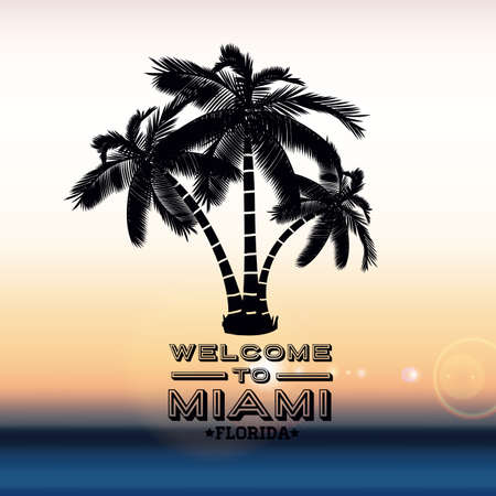 Miami design over blur background, vector illustrationのイラスト素材