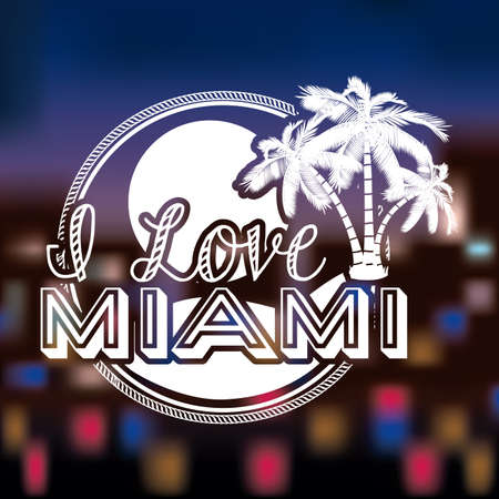 Miami design over blur background, vector illustrationのイラスト素材