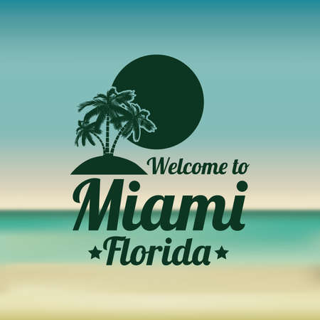 Miami design over blur background, vector illustrationのイラスト素材