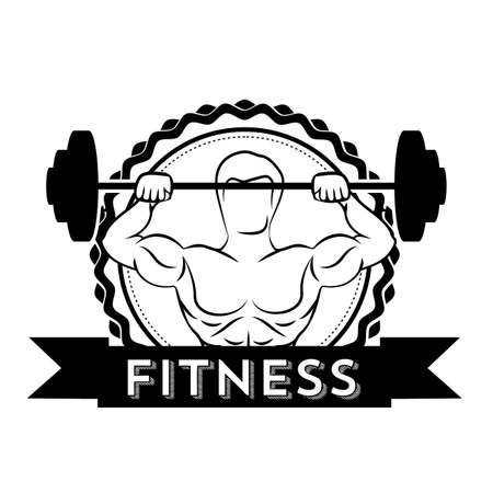 Fitness design over white background, vector illustrationのイラスト素材