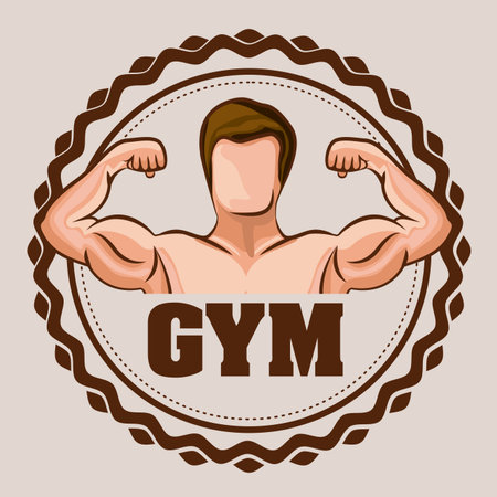 Fitness design over beige background, vector illustrationのイラスト素材