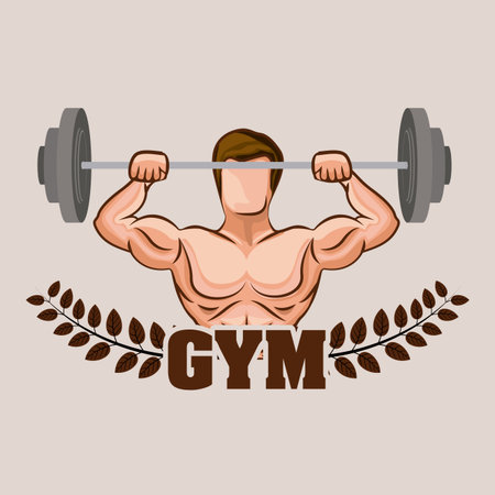 Fitness design over beige background, vector illustrationのイラスト素材