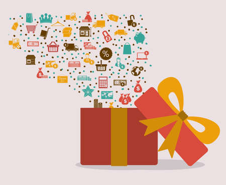 Shopping design over beige background, vector illustrationのイラスト素材