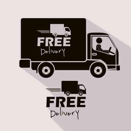 Delivery design over beige background, vector illustrationのイラスト素材