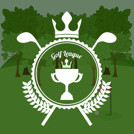 Golf design over green background, vector illustrationのイラスト素材