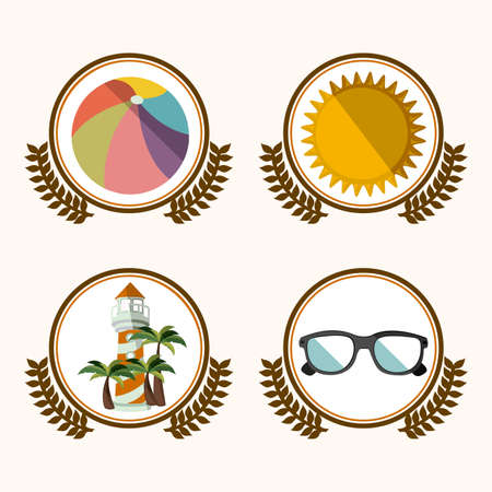 Summer design over white background, vector illustrationのイラスト素材