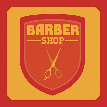 Barber shop design over red background, vector illustrationのイラスト素材