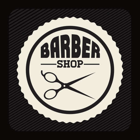 Barber shop design over black background, vector illustrationのイラスト素材