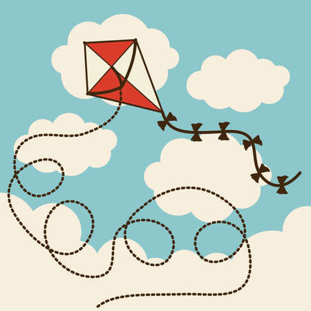 Kite design over cloudscape background, vector illustrationのイラスト素材