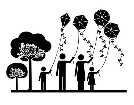 Kite design over white background, vector illustrationのイラスト素材