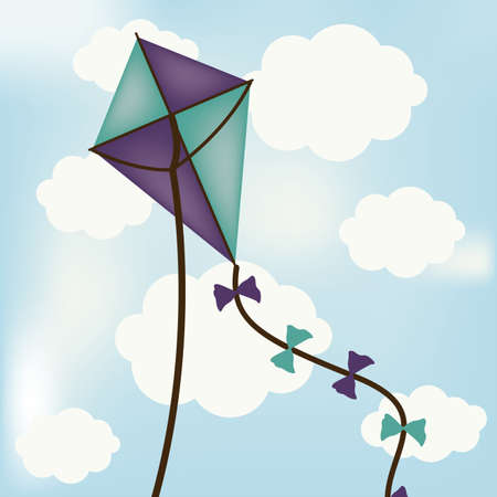 Kite design over cloudscape background, vector illustrationのイラスト素材