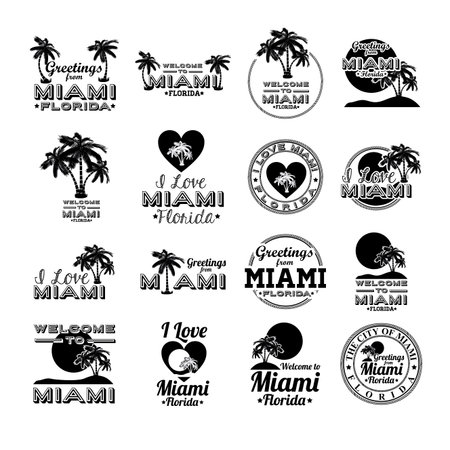 Miami design over white background, vector illustrationのイラスト素材