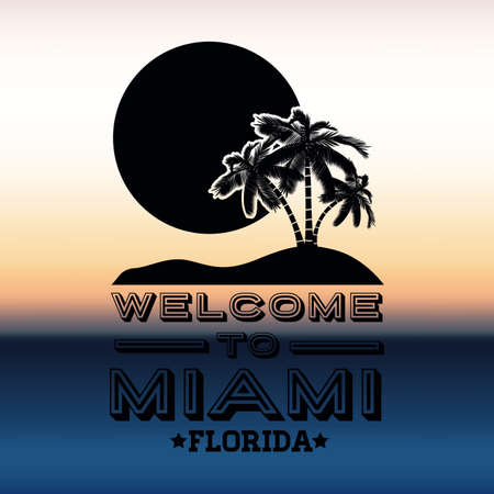 Miami design over blur background, vector illustrationのイラスト素材