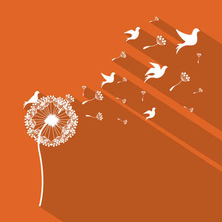 Flowers design over orange background, vector illustrationのイラスト素材