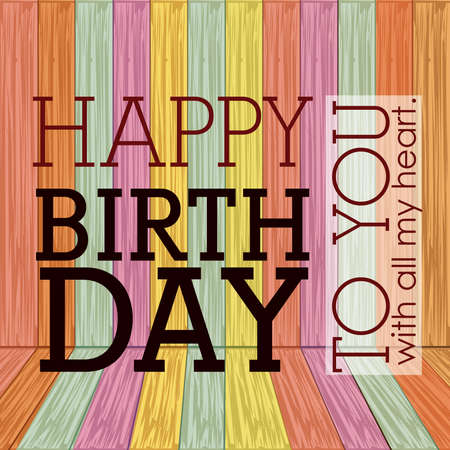 Birthday design over colorful stripes background, vector illustrationのイラスト素材