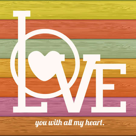 Love design over colorful stripes background, vector illustrationのイラスト素材