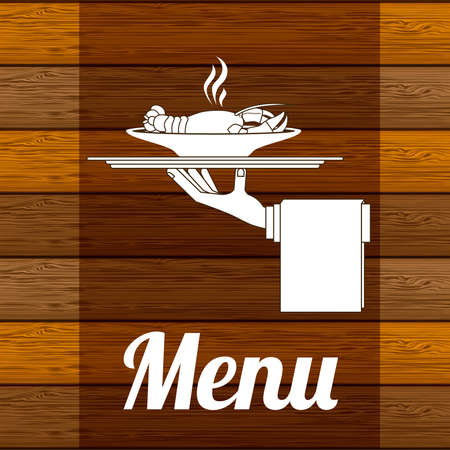 Restaurant design over wooden background, vector illustrationのイラスト素材