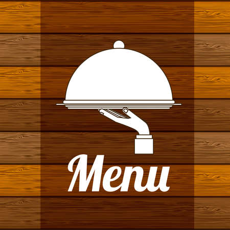 Restaurant design over wooden background, vector illustrationのイラスト素材