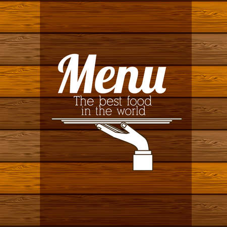 Restaurant design over wooden background, vector illustrationのイラスト素材
