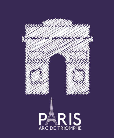 Paris design over purple background, vector illustrationのイラスト素材