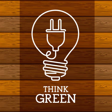Ecology design over wooden background, vector illustrationのイラスト素材