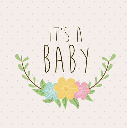 Baby shower design over beige background, vector illustrationのイラスト素材