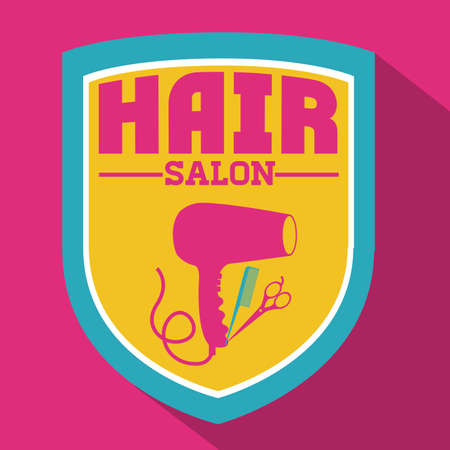 Hair salon over pink background,vector illustrationのイラスト素材