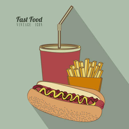 Food design over green background, vector illustrationのイラスト素材