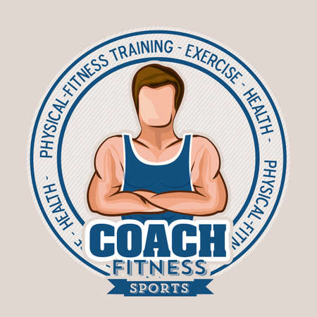 Fitness design over beige background, vector illustrationのイラスト素材