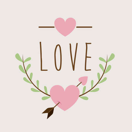 Love design over beige background, vector illustrationのイラスト素材