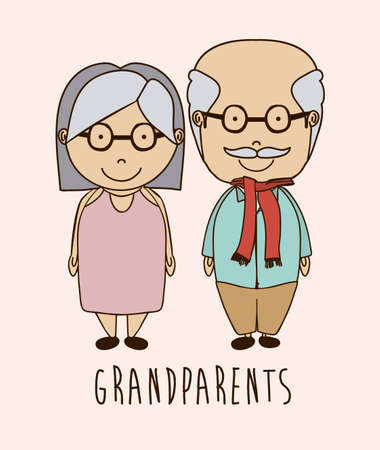 Grand parents design over beige background, vector illustrationのイラスト素材