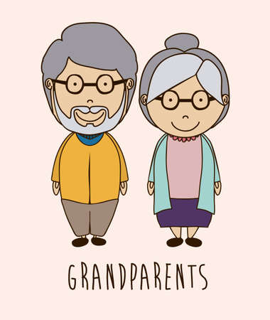 Grand parents design over beige background, vector illustrationのイラスト素材