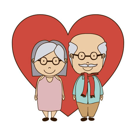 Grand parents design over white background, vector illustrationのイラスト素材