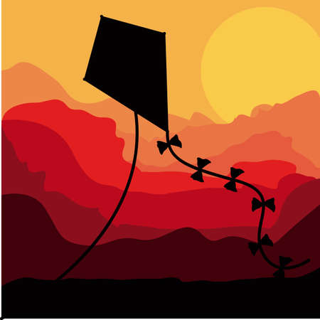 Kite design over white background, vector illustrationのイラスト素材