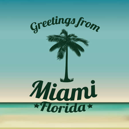 Miami design over blur background, vector illustrationのイラスト素材