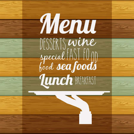 Restaurant design over wooden background, vector illustrationのイラスト素材