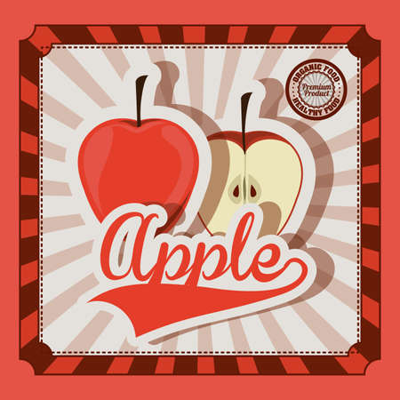 Fruits design over red background, vector illustrationのイラスト素材