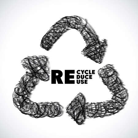 Recycle design over white background, vector illustrationのイラスト素材