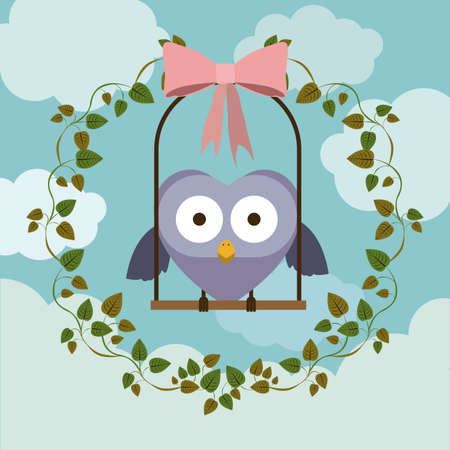 Animal design over cloudscape background, vector illustrationのイラスト素材