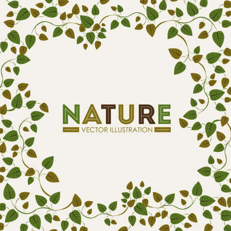 Ecology design over beige background, vector illustrationのイラスト素材