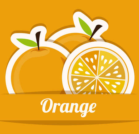 Fruits design over orange background, vector illustrationのイラスト素材