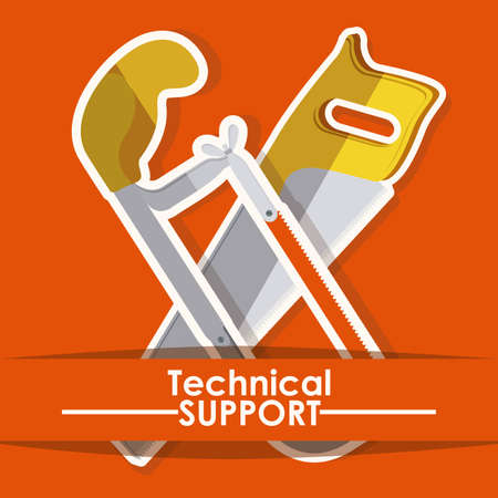 Tools design over orange background, vector illustrationのイラスト素材