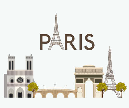 Paris design over white background, vector illustrationのイラスト素材