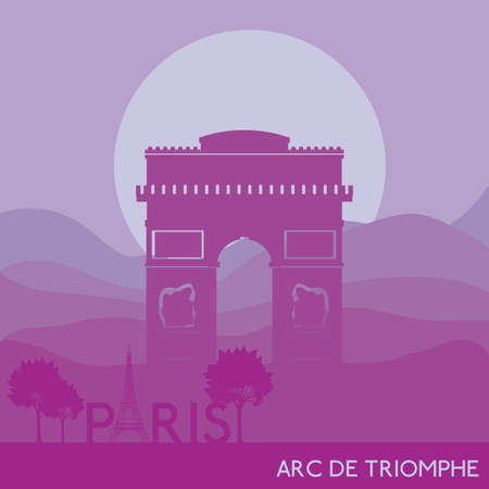 Paris design over landscape background, vector illustrationのイラスト素材