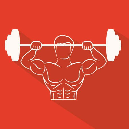 Fitness design over red background, vector illustrationのイラスト素材