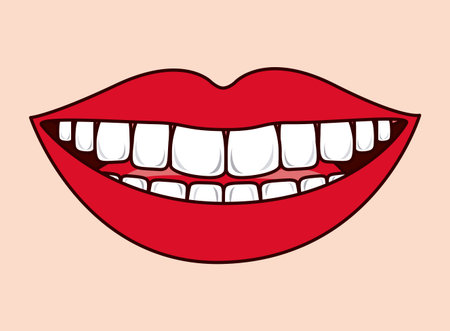 Lips  design over peach background, vector illustrationのイラスト素材