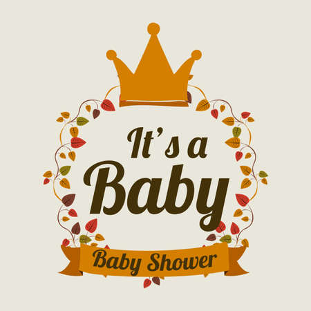 Baby shower design over beige background, vector illustrationのイラスト素材