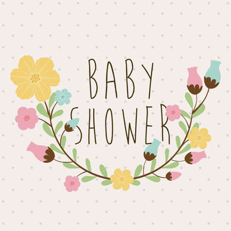 Baby shower design over beige background, vector illustrationのイラスト素材