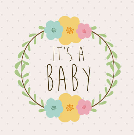 Baby shower design over beige background, vector illustrationのイラスト素材