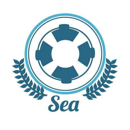 Sea design over white background, vector illustrationのイラスト素材